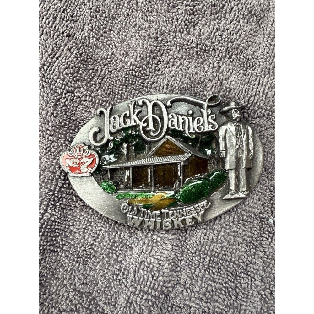 VTG 1989 Jack Daniels TN Whiskey Bergamot Arroyo Grande Colored Belt Buckle